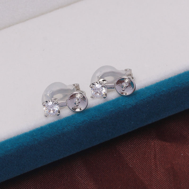 Women's Princess Style Inlaid Zircon Pearl Clasp Accessory Ear Clip