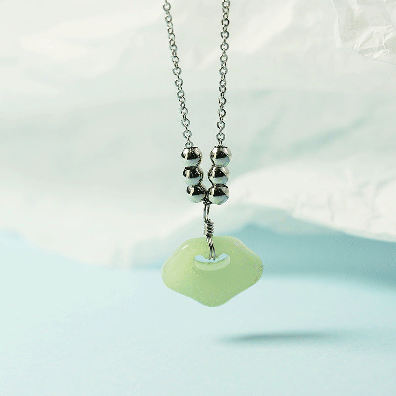 Serrure de sécurité en jade de luxe pour femmes, artistique et colliers