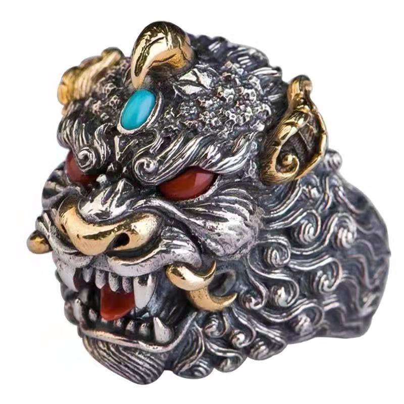 Women's & Men's Handmade Carving Vintage Lucky Gift Open-end Ring