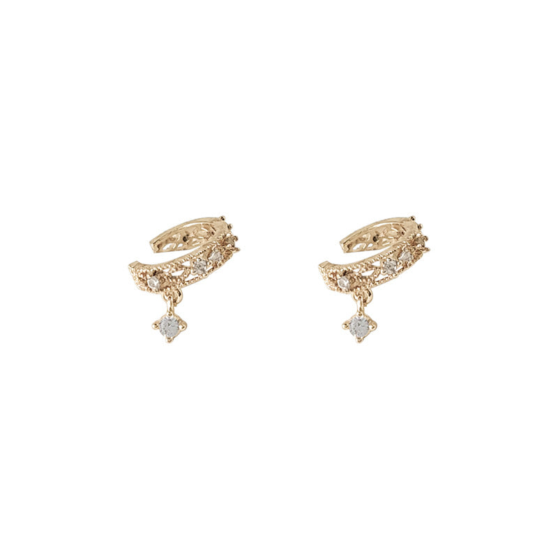 Style High Sense Copper Micro Inlaid Ear Clip