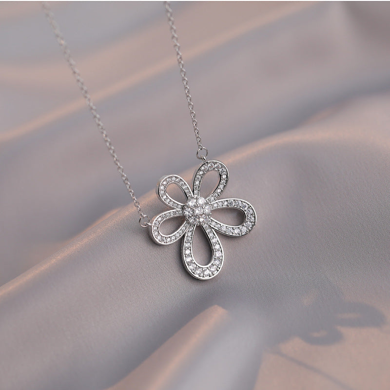 Women's Live Broadcast Sunflower Pork Belly Flap Full Rhinestone Zircon Necklaces