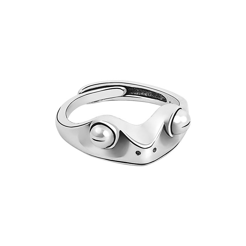 Frog Imitation Sier Alloy Carnelian Female Rings