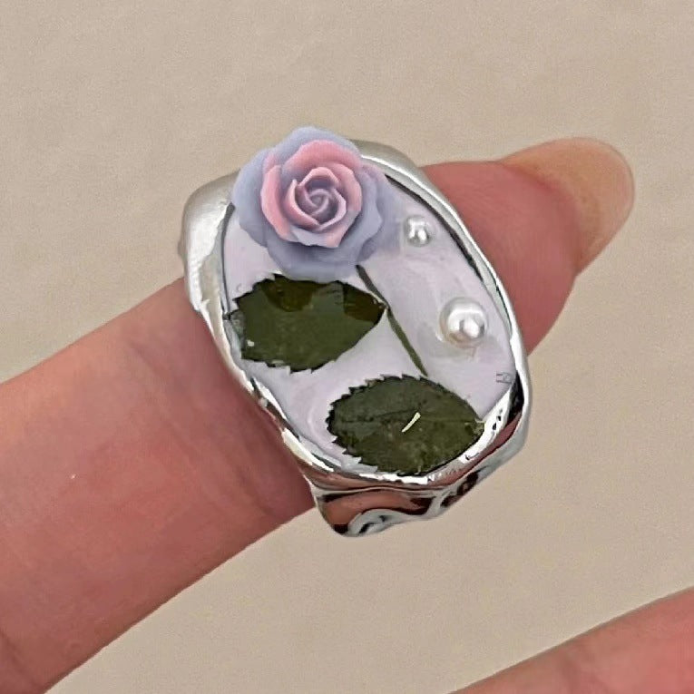 Flower Female Hot Sweet Cool National Style Asian Culture Niche Ring