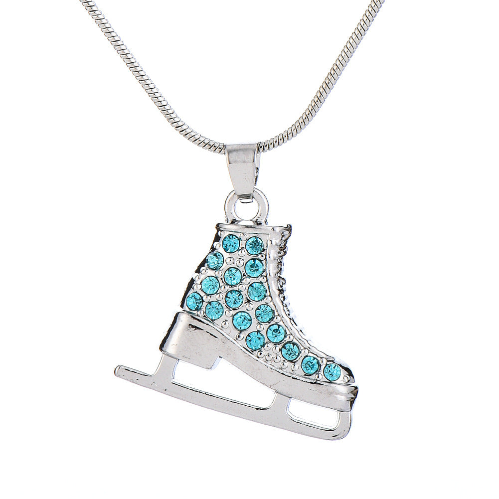 Cartoon Jewelry Sports Skating The Shoes Full Diamond Necklaces