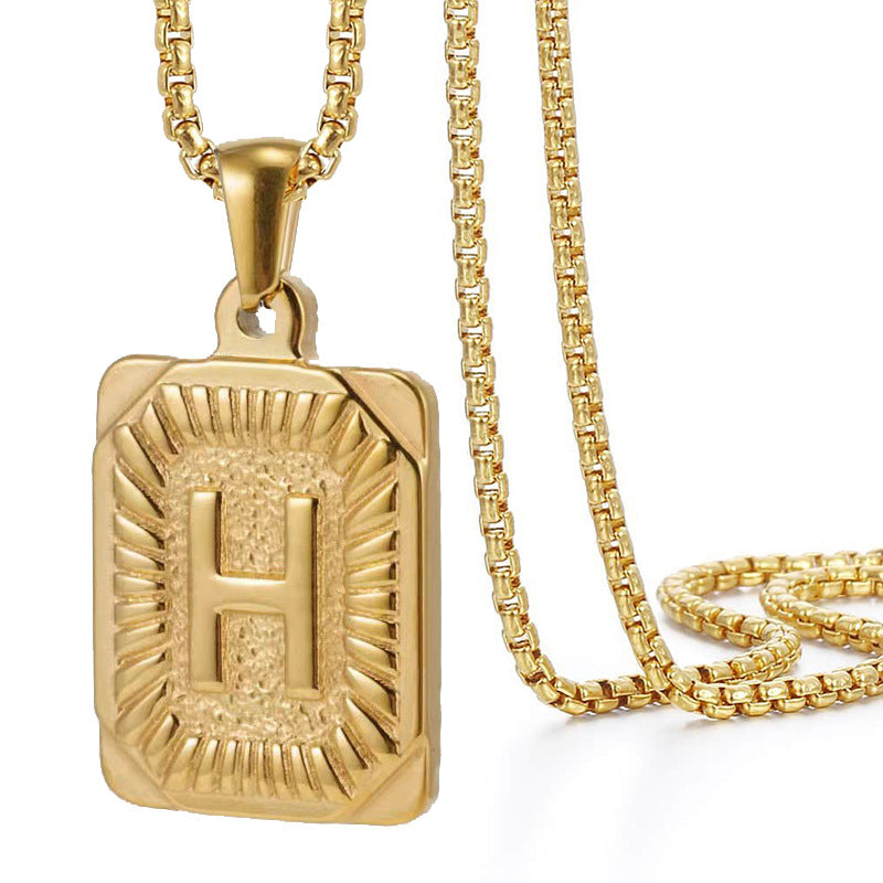 Colliers dorés simples en acier inoxydable Hip Hop pour hommes