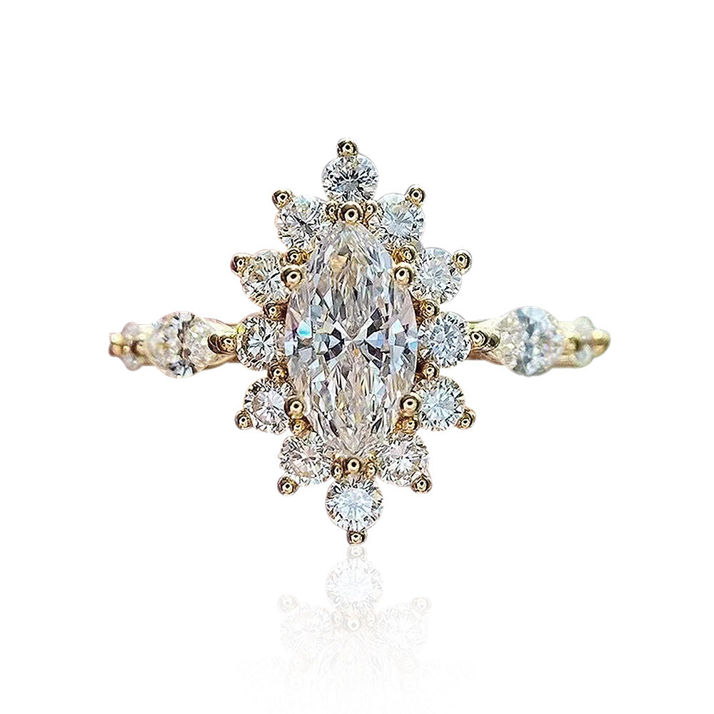 Women's Super Flash Horse Eye Zircon High-grade Rings
