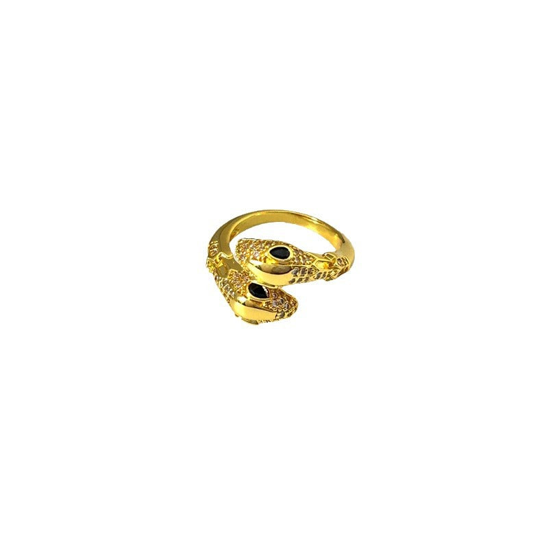 Women's Trendy Retro Creative Personalized Fashion Simulated Snakes Cold Rings
