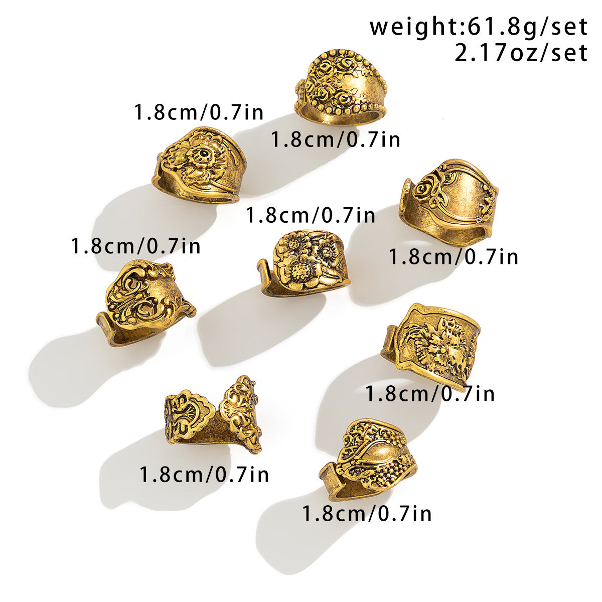 Distressed Suit Knuckle Vintage Art Pattern Ringe