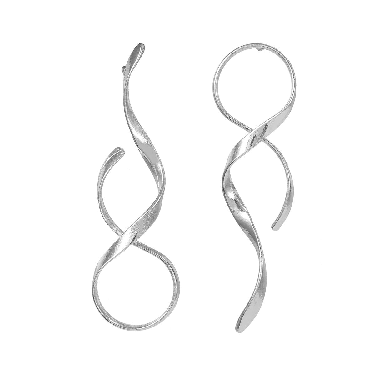 Summer Metal Alloy Exaggerated Female Fashion Curved Line Earrings