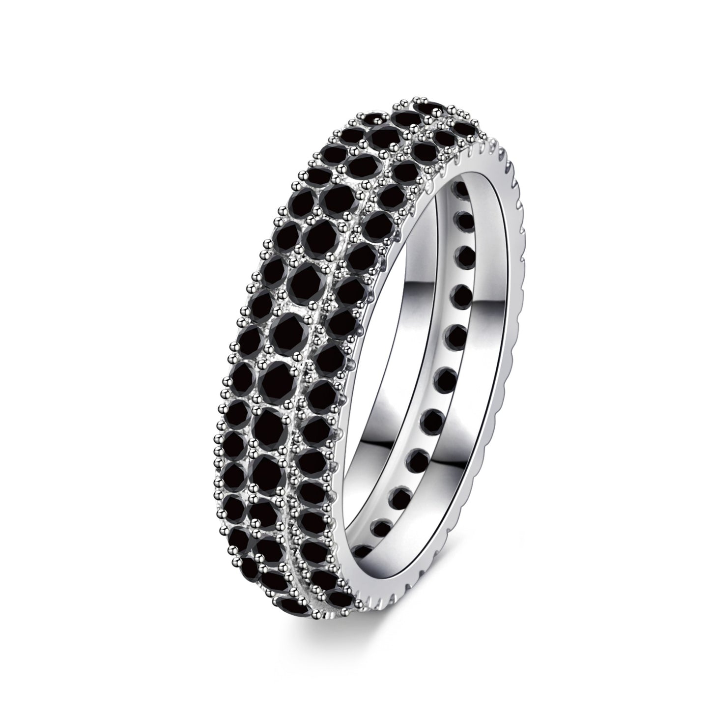 Luxury Full Diamond Geometric Row Temperament Rings