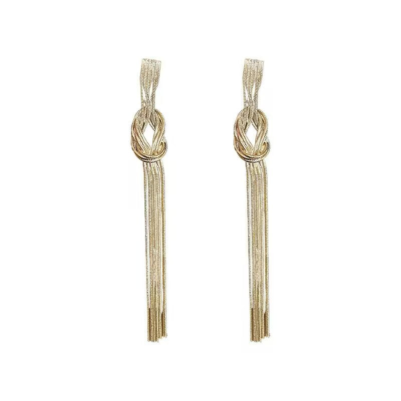 Tassel Knot Vintage Chain Heavy Metal Earrings