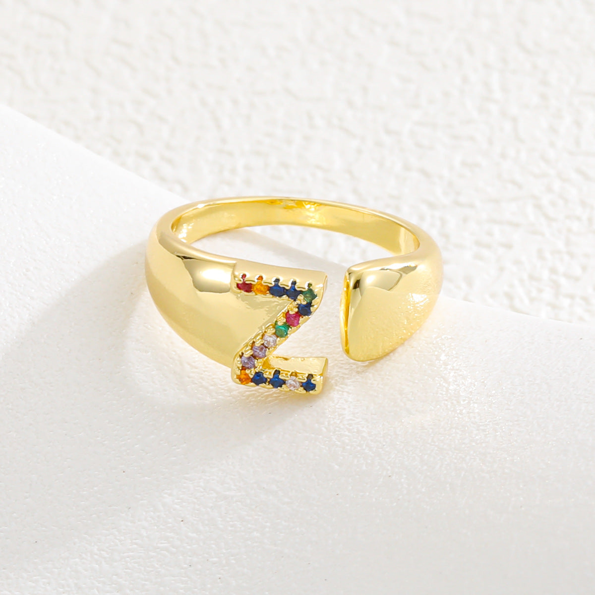 Letters Gold Plated Cell Phone Finger Ring