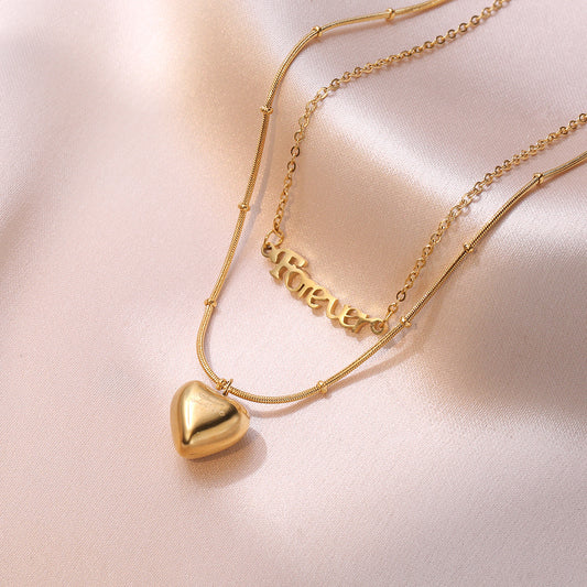 With Hearts Fashionable Long Sweater Chain Necklaces