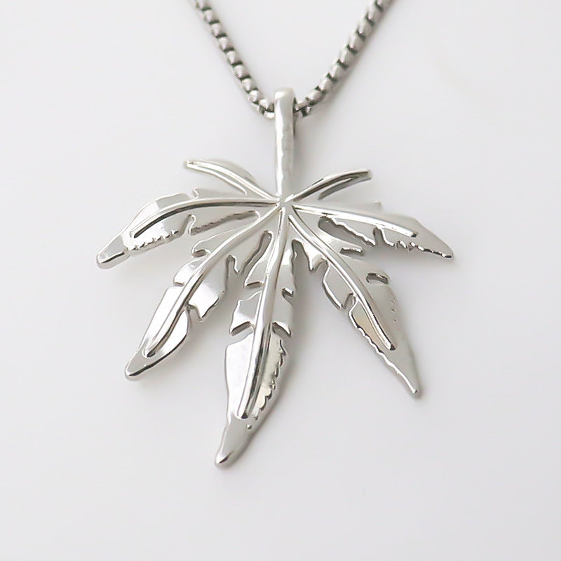 Women's & Men's Maple Leaf-shaped Accessories Street And Hip Necklaces