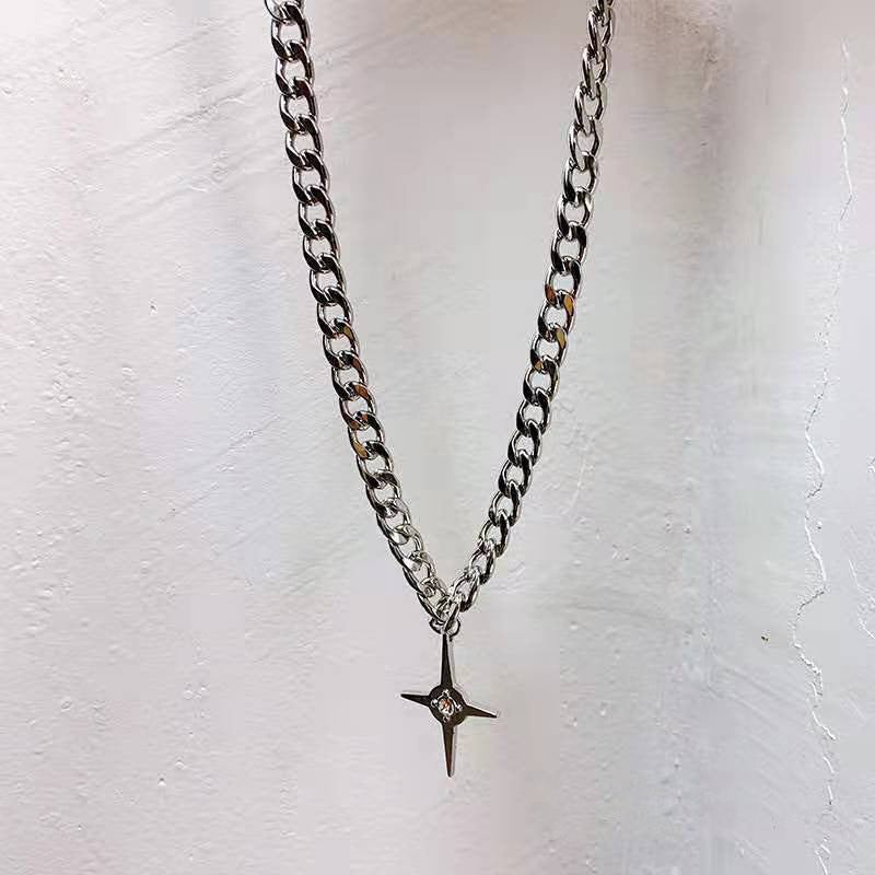 Cool Drag Hip Hop Cross Niche Design Pendant Necklaces
