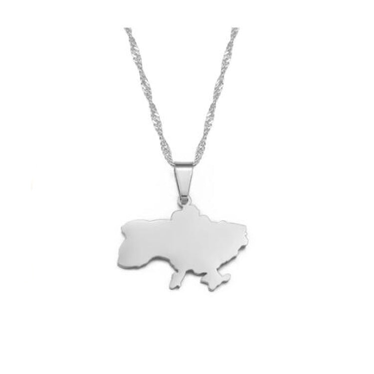 Ukraine Map Pendant Fashion Simple Lady Necklaces