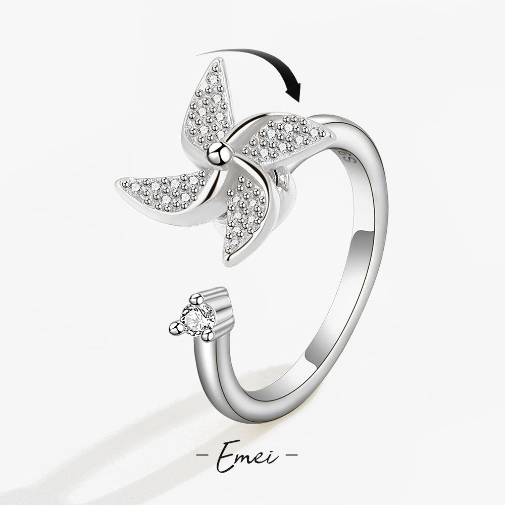 Windmill Opening Adjustable Index Finger Fashion Graceful Personality Light Rings