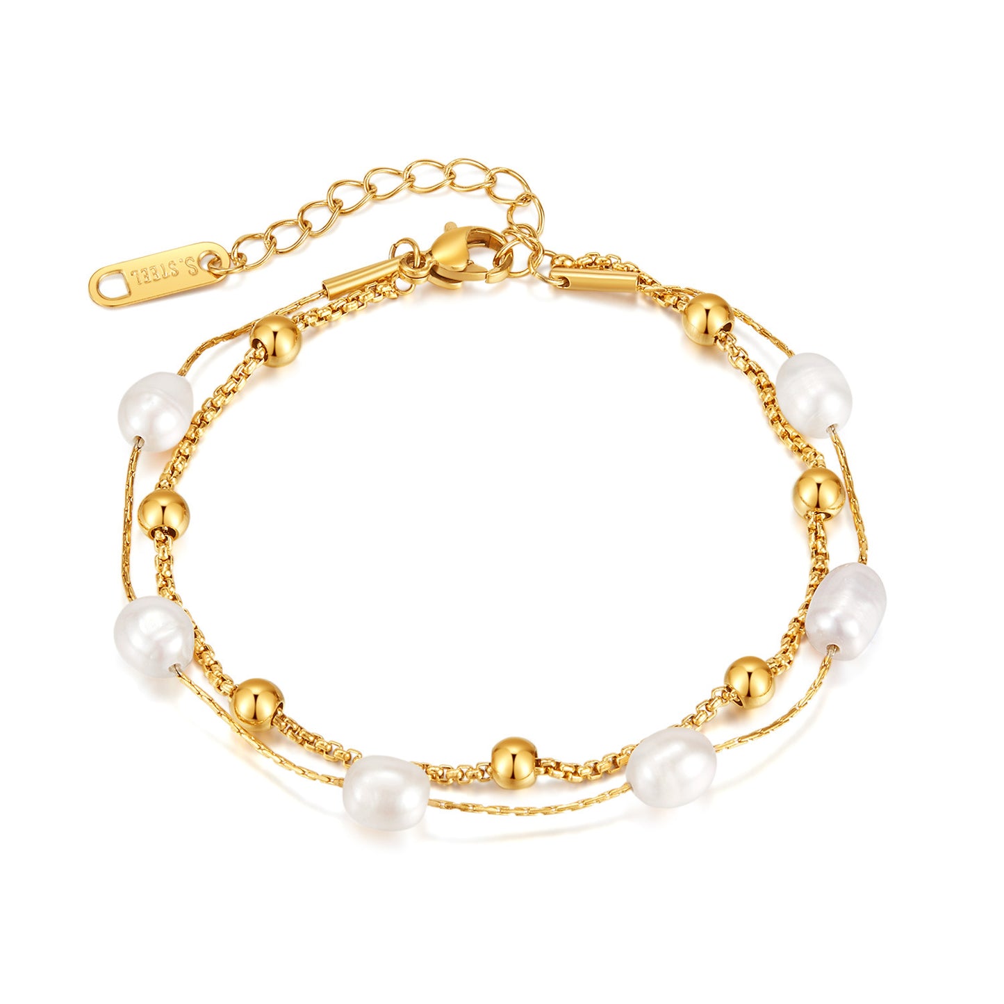 Damen-Armbänder „Ornament Simple Twin“ aus Titanstahl