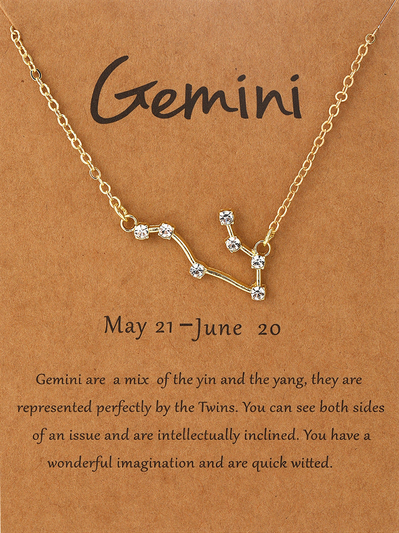Style Simple Accessories Design Zircon Constellation Necklaces