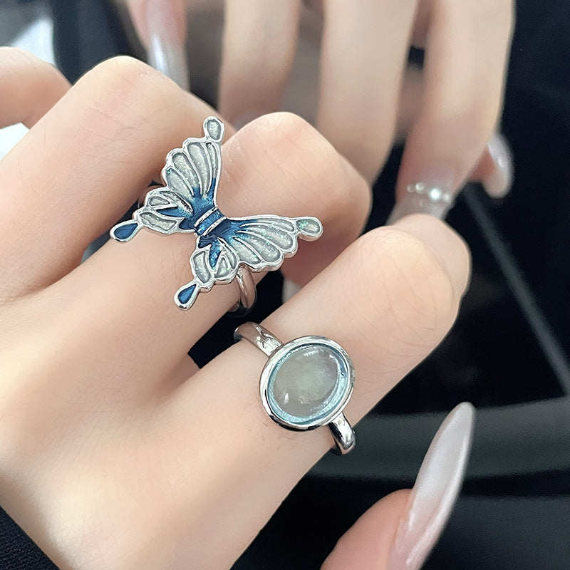 Butterfly Female Temperament Light Luxury Design Rings