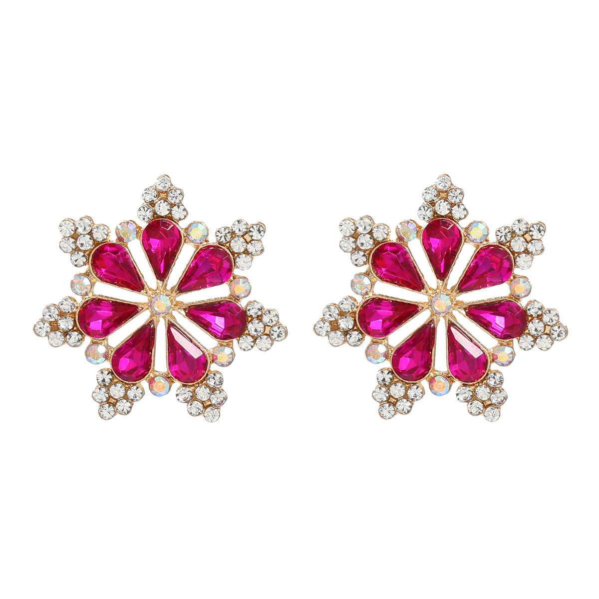 Slouchy Stylish Colored Diamond Flower Splendid Earrings