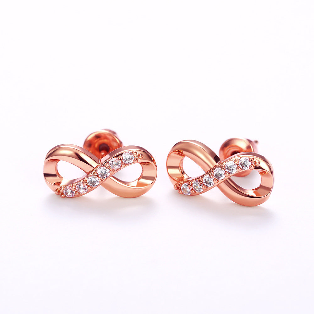 Boucles D'oreilles Brillantes Mot Symbole Éternel Saint Valentin