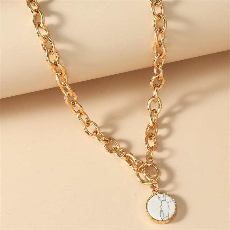 Turquoise Alloy Chain Pendant Clavicle Female Necklaces