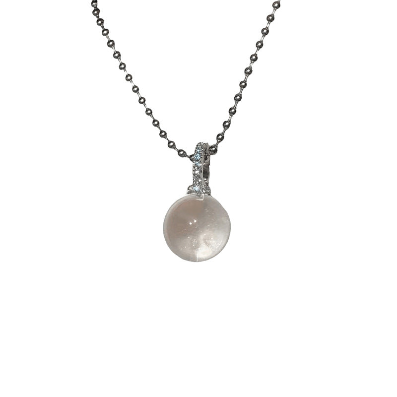 Women's White Crystal Light Luxury Minority Temperament Wild Necklace