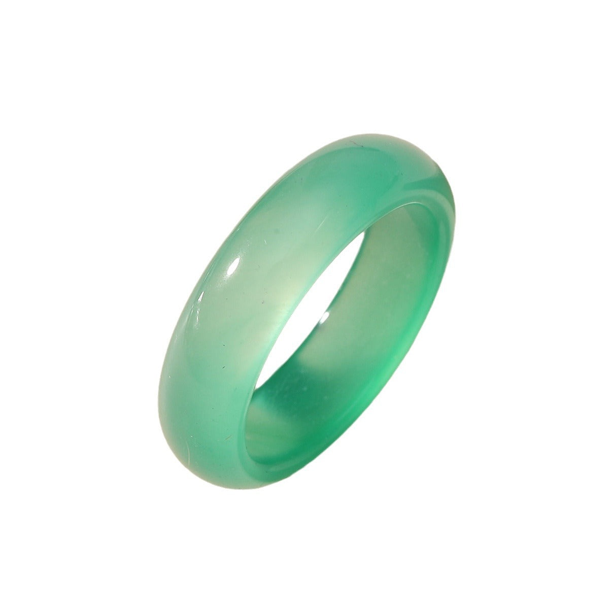 Agate Green Chalcedony Iced Female Hand-held Rings