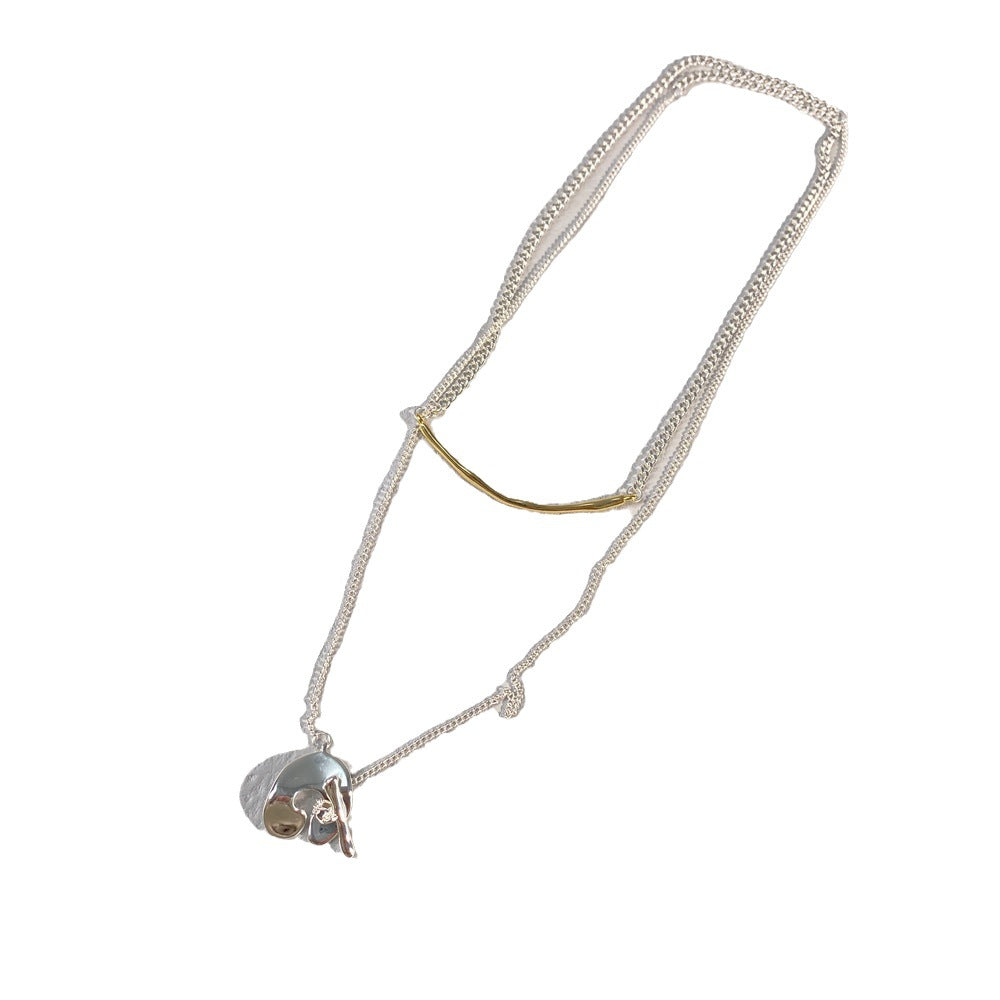 Long Design Gold And Sier Color Matching Necklaces