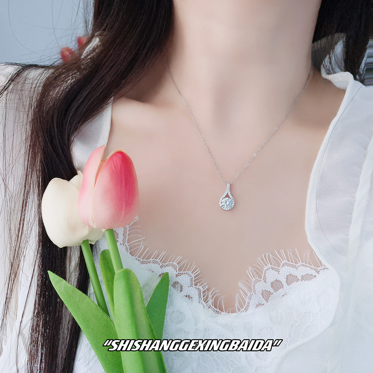 Elegant Diamond Water Drop Temperamental Minority Necklaces
