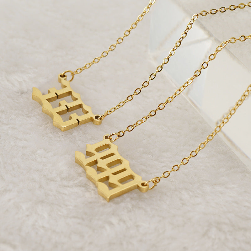 Women's Stainless Steel Lucky Digital Simple Titanium Necklaces