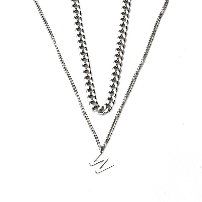 Titanium Steel Letter Personality Simple Clavicle Necklaces