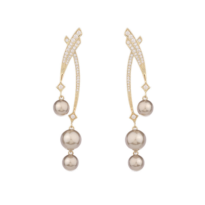 Elegante Design-Ohrringe, hochwertige Kreuzlinien-Ohrringe