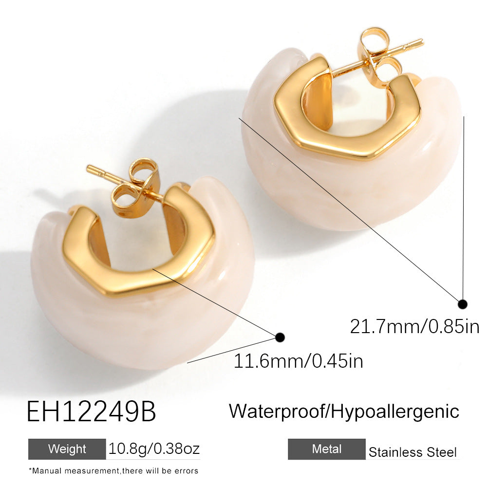Steel Artistic Retro Style Shaped Large Earrings
