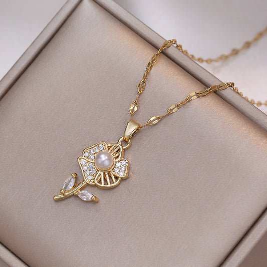 Pearl Zircon Special Interest Light Luxury Necklaces