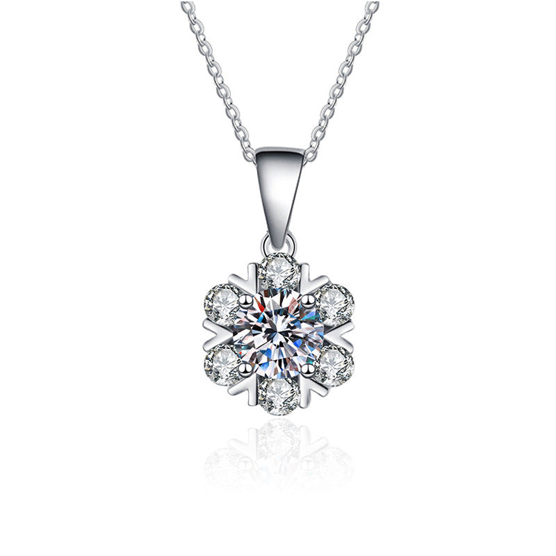 Women's Korean Three-piece Suit Imitation Sier Six Claw Jewelry Set