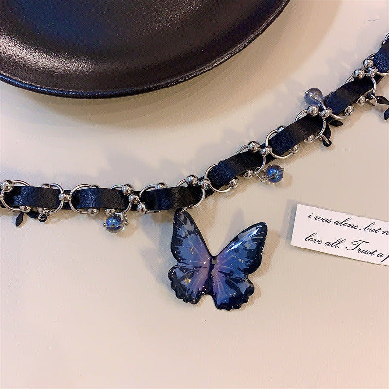Collier de Niche papillon pour femmes, colliers Punk rétro tendance