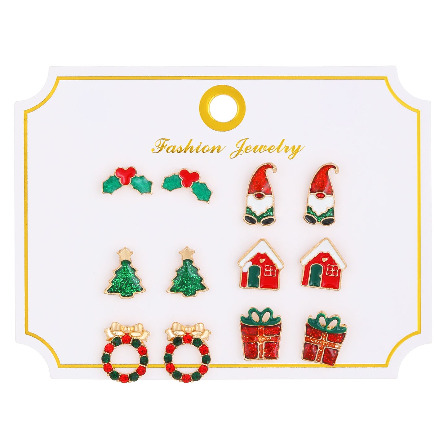 Christmas Suit Female Creative Cartoon Elk Snowflake Earrings