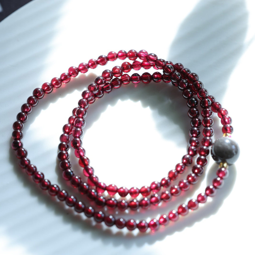 Female Wine Red Three Circle Match Bracelets