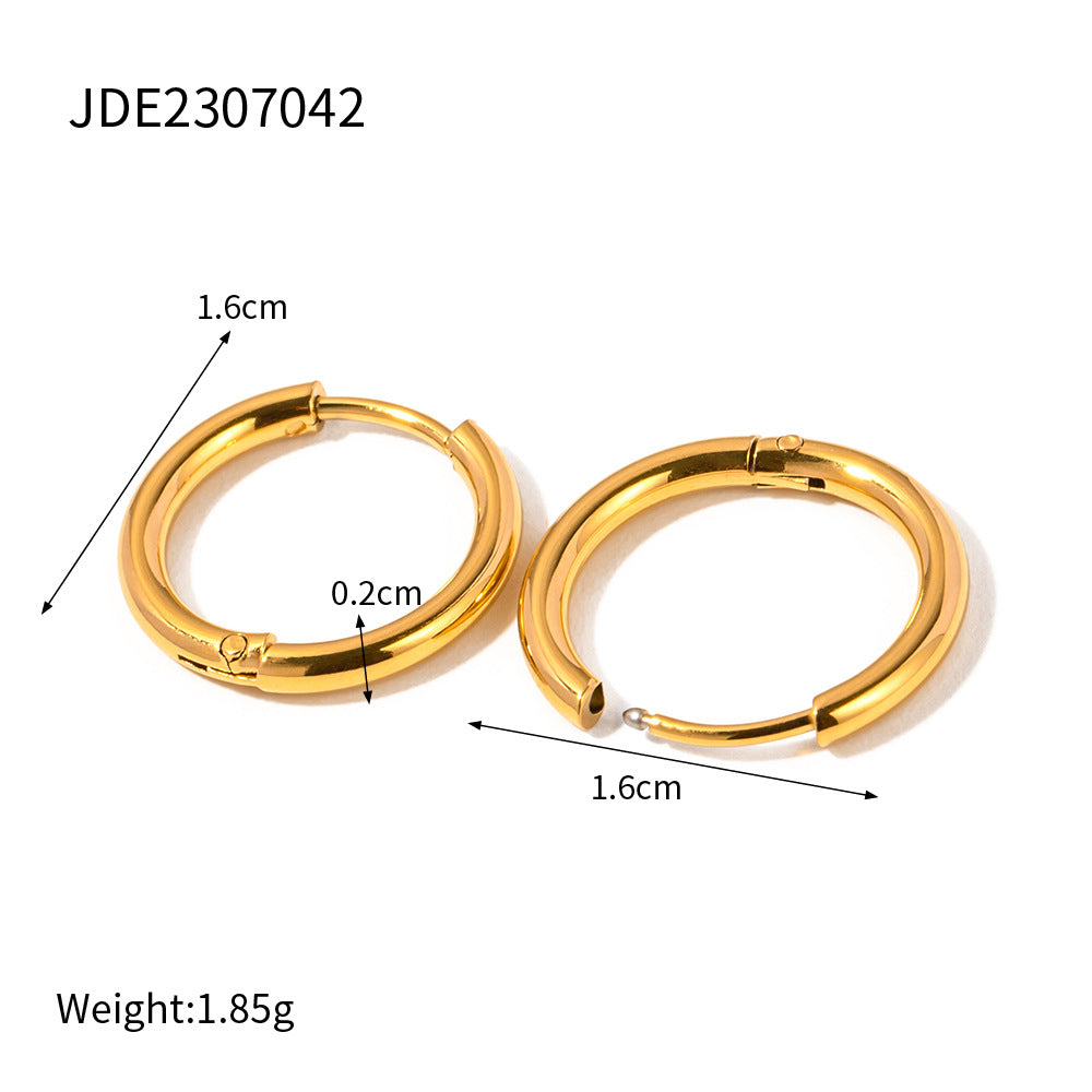 Women's Style Elegant Titanium Steel Stainless Gold Earrings