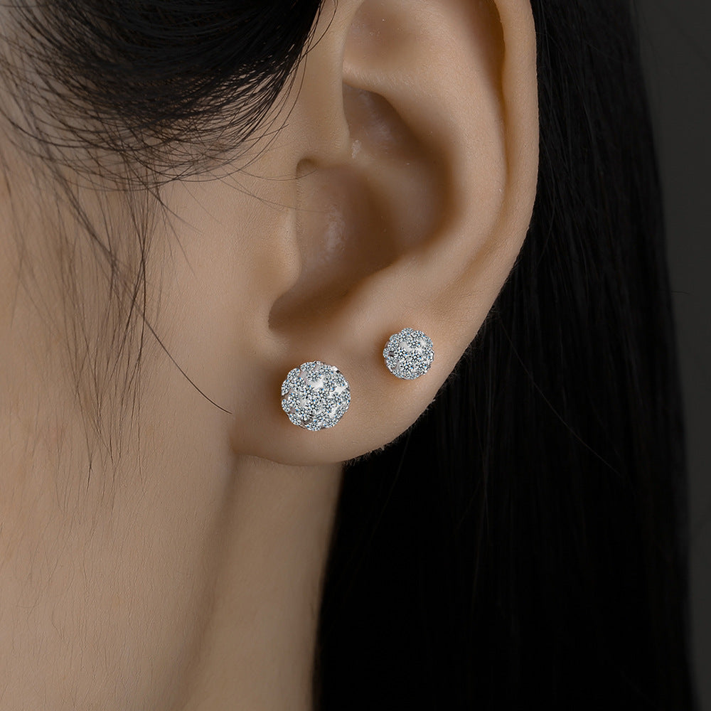 Women's For Tightening Buckle Double-headed Round Beads Earrings