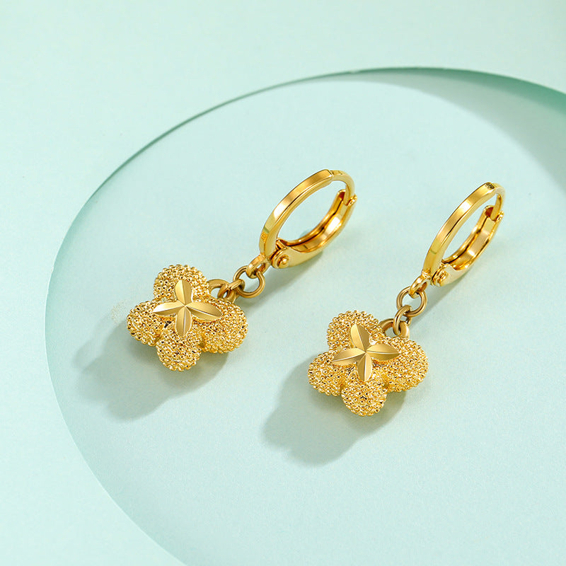 Women's Jewelry Gold Plated Mother Style Ear Clip Earrings