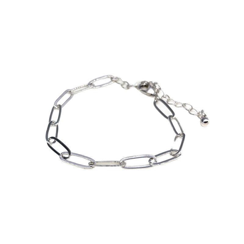 Clip Female Brass Real Gold Plating Spring Cuban Link Chain Bracelet