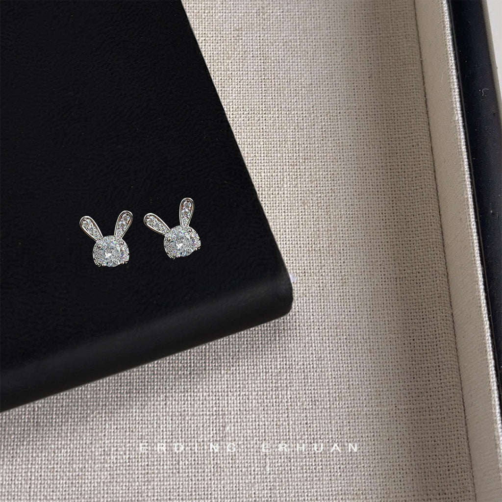 Mikro-Intarsien-Zirkon-Mini-Silber-Nadelohrringe