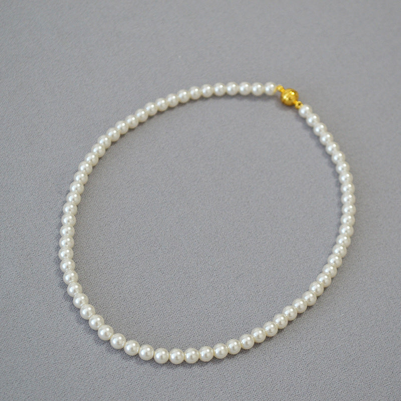 Colliers de pull à boucle magnétique pour femmes, à reflets circulaires, Imitation de perles