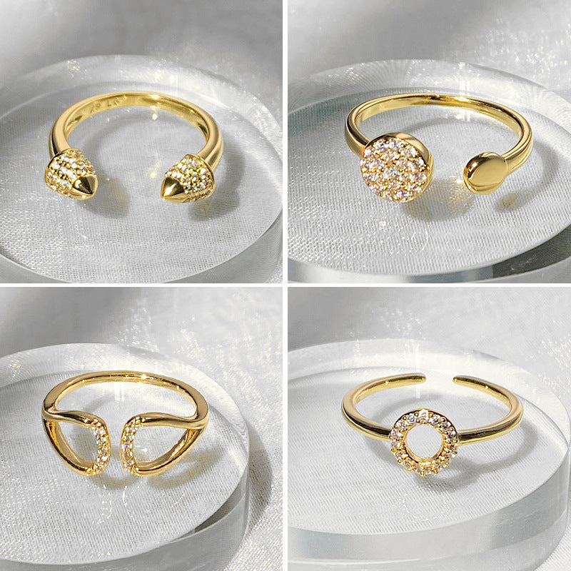 Aloofness Style Open Female Simple Personality Rings