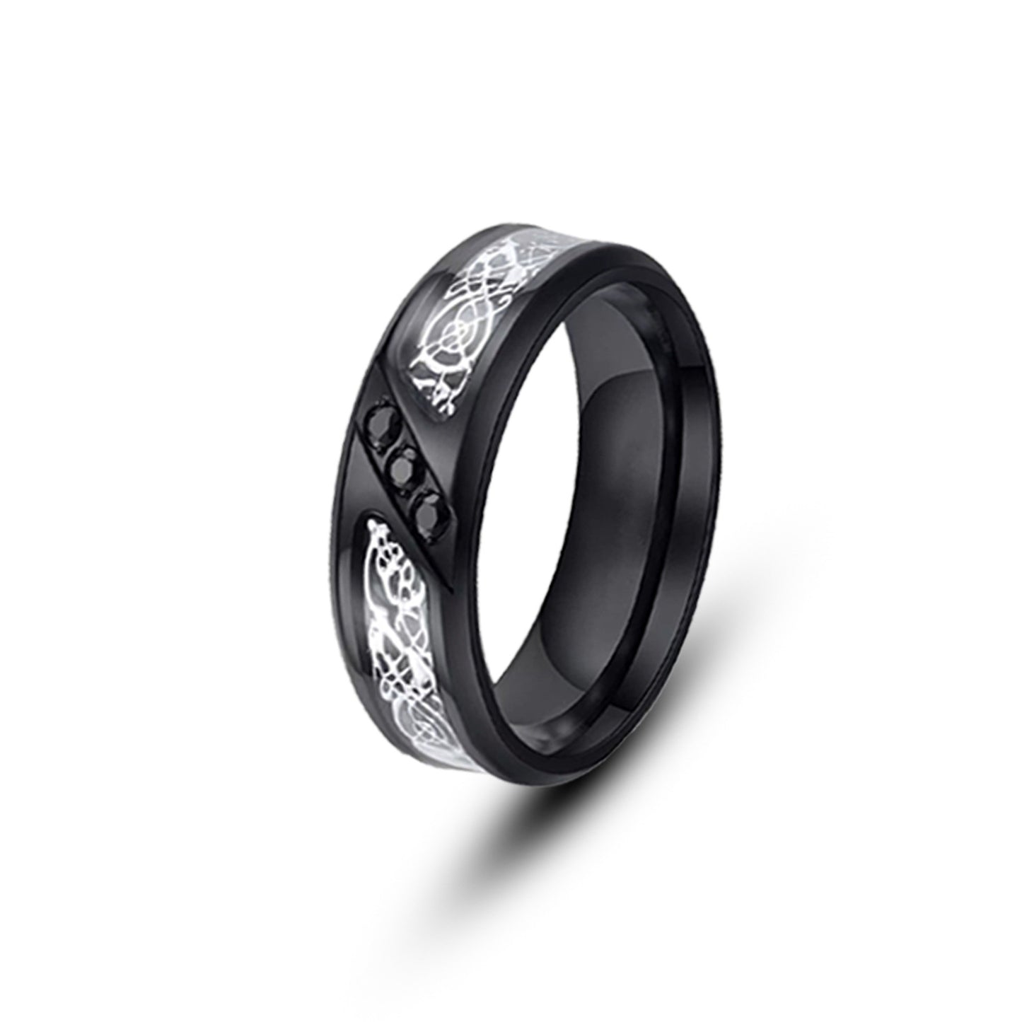 Men's Stainless Steel Dragon Pattern Domineering Titanium Ring