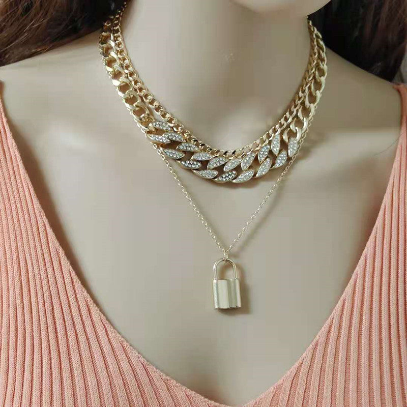 Women's Retro Hip Hop Thick Straps Suit Fashion Simple Necklaces