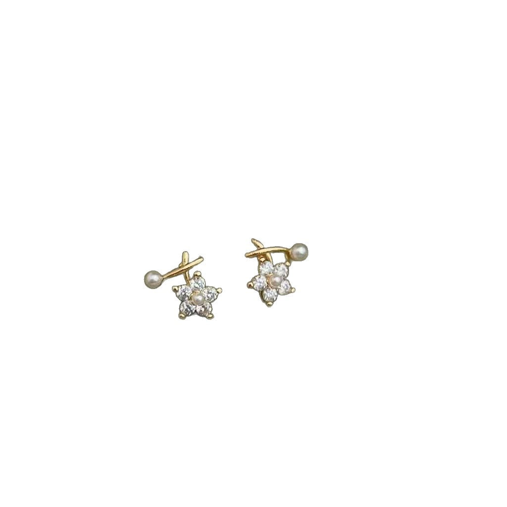 Flower Small Pearl Female Graceful Commuter Niche High Rings